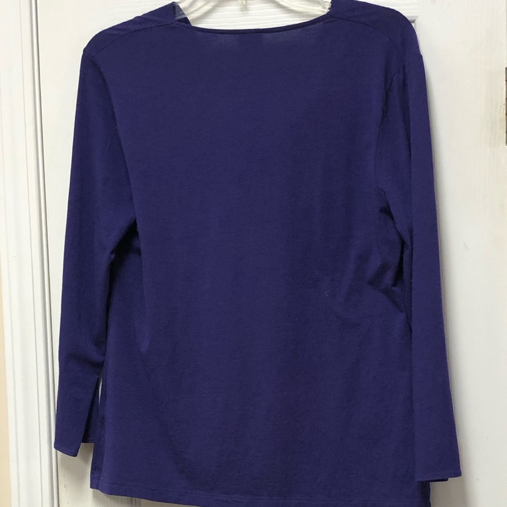 Anne Klein purple dressy cotton shirt. Size large - Picture 5 of 5